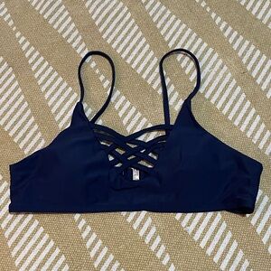 ✌️2/$10✌️ Navy Blue Strappy Neck Bikini Top Bralette Style